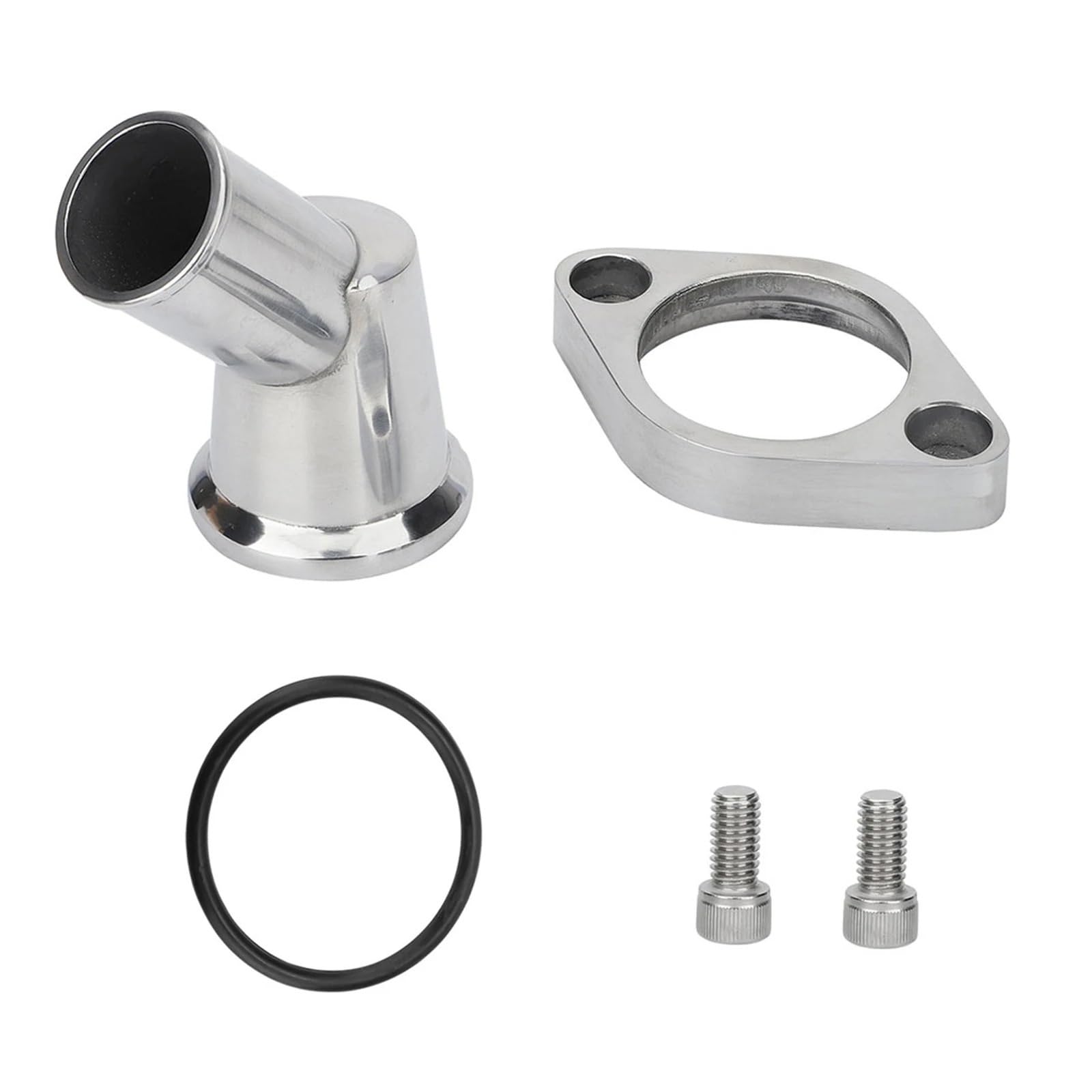 Termostatos del motor Carcasa de termostato cuello agua de 45 grados compatible con Chevy SBC BBC 283 302 305 327 350 400 396 427 454 502 con tornillos y anillo de sellado Refrigerantes Del Motor