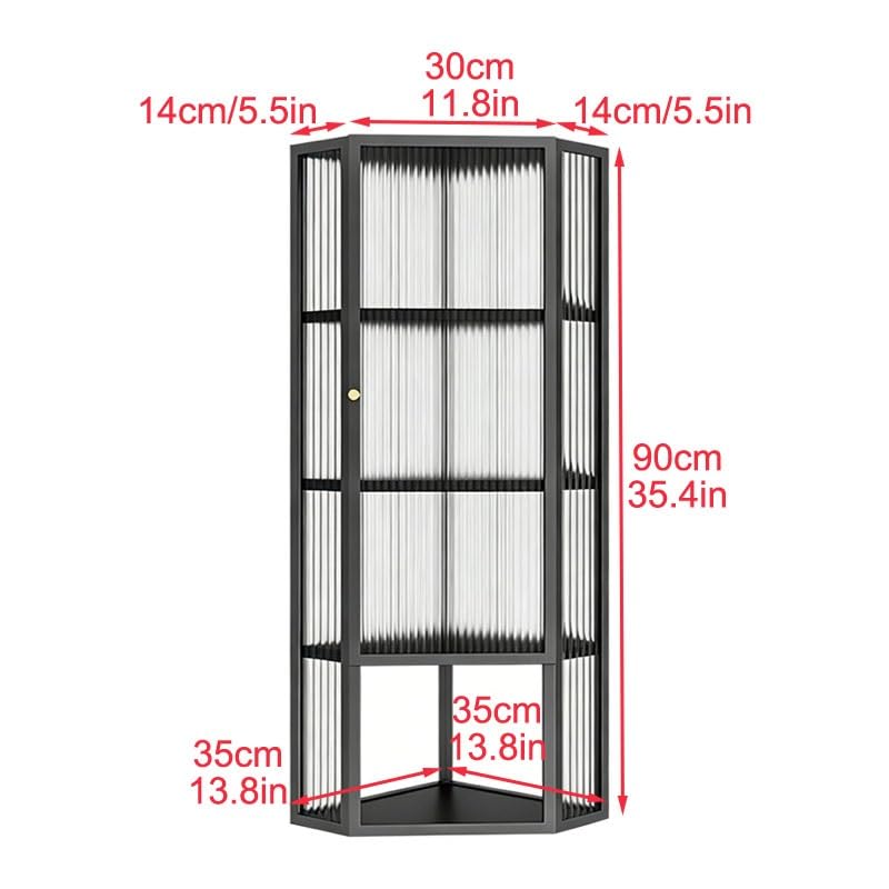 Armadietto angolare in acciaio inox, moderno contenitore a parete con 2 ante, design salvaspazio per cucina e bagno, 35 x 35 x 89,9 cm, resistente ed elegante