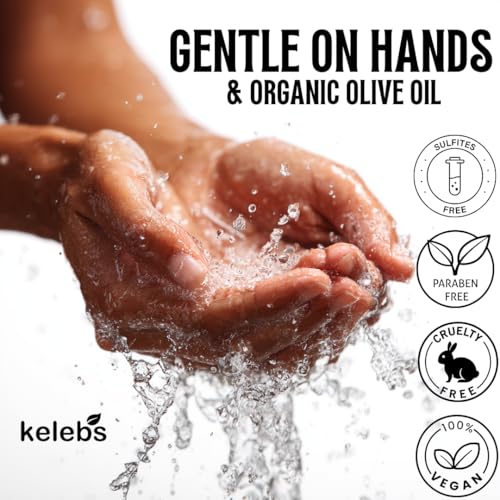 Image of KELEBS 2 Dish Soap Bars | Lavender Essential Oil Formula | Natural & Organic Ingredients | Gentle on Hands | For Plant-Based Kitchens & Light Dishwashing | Biodegradable | No Overpour | Value Pack