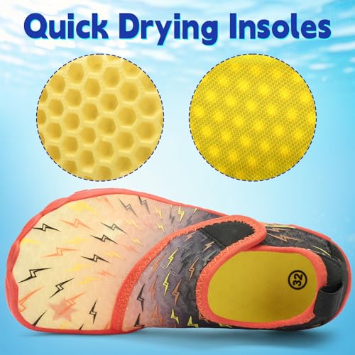 Image of Kids Water Shoes Boys Girls - Wide Toe Box Quick Dry Barefoot Shoes Breathable Non Slip Aqua Athletic Sneakers for Swim Beach Pool Kayak Hiking Sand Walking Travel Essentials (Little Kid /Big Kid)