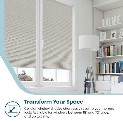 BlindsAvenue Cellular Honeycomb Cordless Shade, 9/16" Single Cell, Blackout, Winter White, Size: 60" W x 48" H
