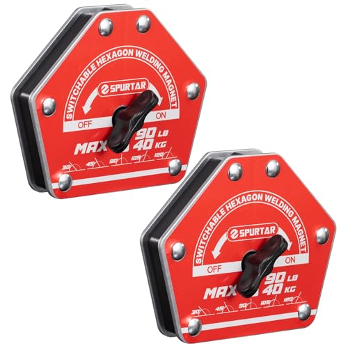 Spurtar switchable welding magnets 90lbs (2-pack) with adjustable angles