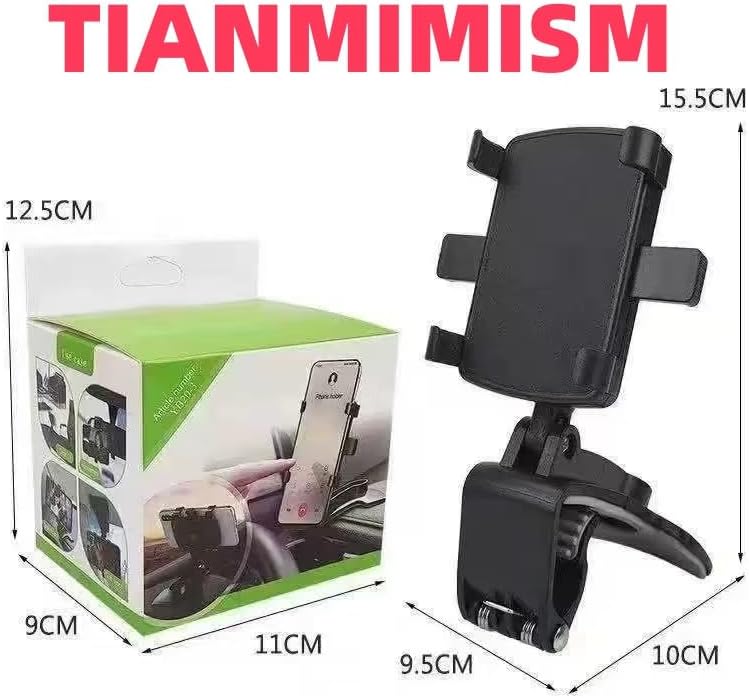 Miniatura 7 de Soporte para teléfono de automóvil, soporte para tablero de instrumentos con rotación de 360 grados, compatibilidad universal, color negro