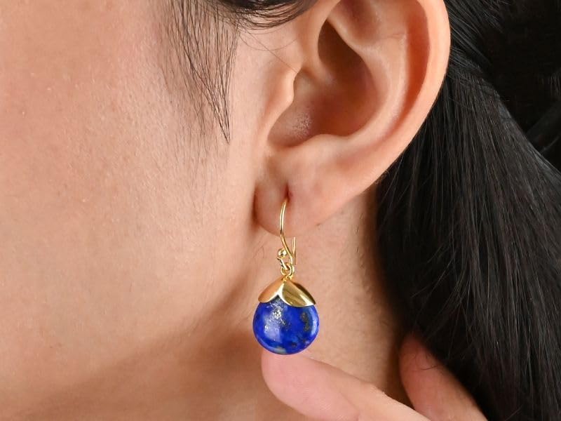 Gempires Gemstone 15 mm Pear With Gold Cap Hook Earring,Statement Birthstone jewelry, Teardrop shaped Earring - Image 2