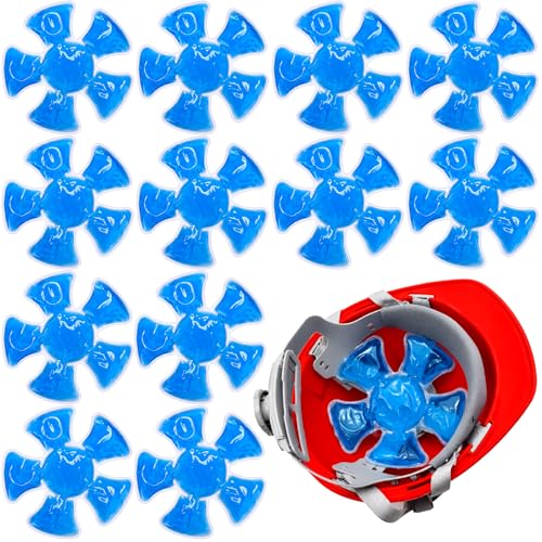 VIHOSE 12 Pack Blue Head Ice Packs Bulk Reusable Hat and Helmet Ice Packs Gel Cooling Pack for Catcher Helmets Hard Hats Outdoor Sports and Riding Relieves Summer Heat and Keeps Cool