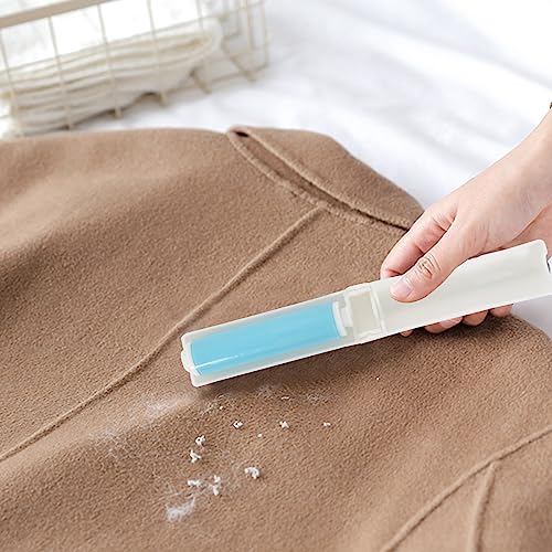 4 Stück Fusselrolle Wiederverwendbare, Waschbare Fussel-Rolle Klebrige Abwaschbar Staub Fusselrolle Faltbare Sticky Roller Portable-Lockenwickler mit Abdeckung für Saubere Möbel, Teppiche, Kleidung