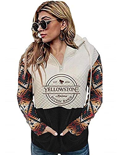 QingyangYellowstone Hooded Sweatshirt for Women Long Sleeve Casual Pullover Drawstring Hoodies with Pocket (XL,1)