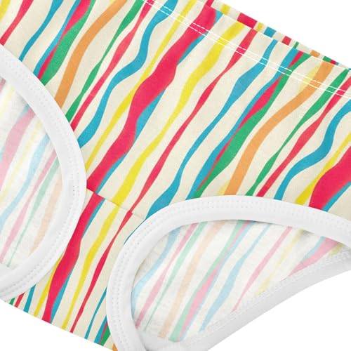 Joisal Toddler Girls Underwear 2t Cotton Girl Panties Cute Fun Kids Briefs Undies Colorful Stripes Art4