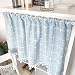 Plaid Check Niebiesko-białe Zasłony Valance Do Kuchni, Rod Pocket Gingham Design Grube Zasłony Valance Do Łazienki Cafe Bez Karnisza, 1 Panel