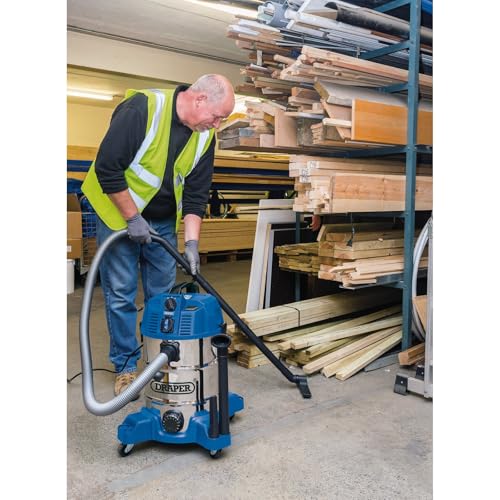 Draper 1600w Wet and Dry 30 Litre Vacuum Cleaner 1.5m Flexible hose and Accessories - Home DIY Car Carpet Workshop and Professional Use 5 Draper 1600w Wet and Dry 30 Litre Vacuum Cleaner 1.5m Flexible hose and Accessories - Home DIY Car Carpet Workshop and Professional Use - Image 5