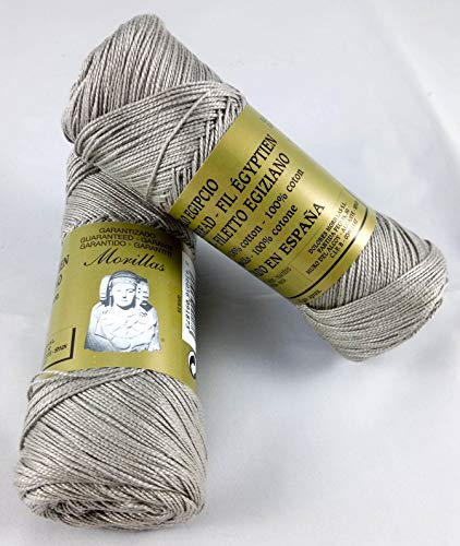 Miniatura 5 de Pack 2 Zepelines Algodón Perlé 100 Egipcio Mercerizado Para Diy Y Tejer A Mano Labores De Ganchillo O Punto Con Un Acabado Elegante. 2 X 70gr 12, Gris 25