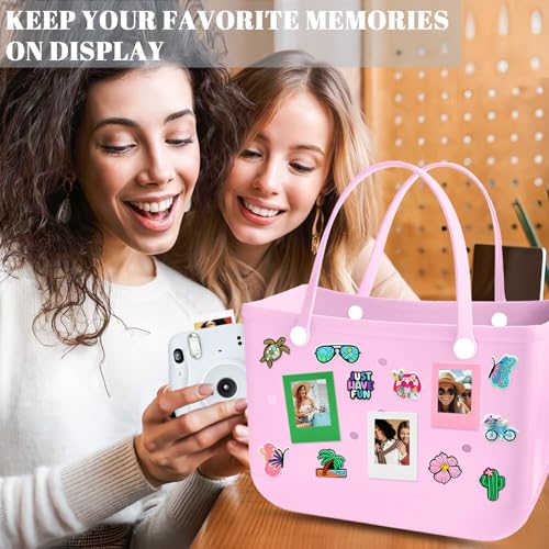 Bag Charms For Bogg Bag Accessories, 3 Pcs 2.1x3.4 Mini Photo Frames And 10 Pcs Accessories Charms For Women Girls, Photo Frame Decoration For Bogg Bag Handbag Beach Tote Bag, 3d Printed Keepsake Gifts3
