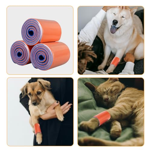 Image of Pet Fixation Splint, Pet Splint for Dogs /Cats, Polymer Foam Waterproof Hard Wearing Arbitrary Cutting Pet Leg Brace for Temporary Immobilisation of Fractures(Orange, M)