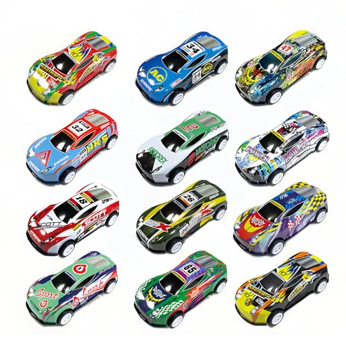 YOOHBERRYS 12 Piezas Coches para Niños, Coches Juguete Micro Machines Cars Tire hacia Atrás, Regalos Juguete Coche de Carreras 3 4 5 6 7 8 Años