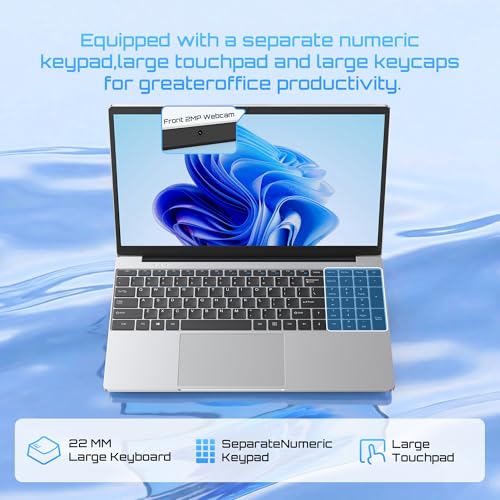 Image of 15.6 inch Laptop, 1-Year Office 365, 4GB RAM 128GB Storage Expandable to 512GB