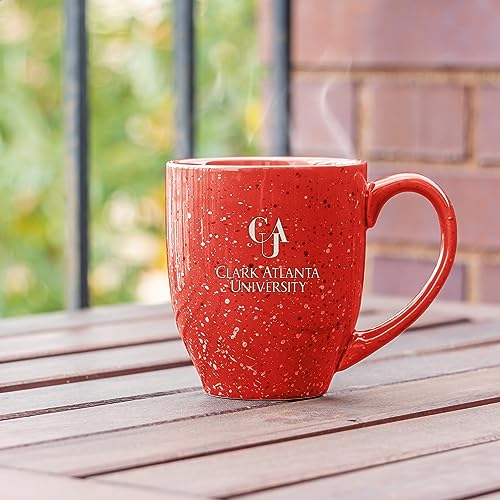 Image of Rico Industries NCAA Clark Atlanta University Panthers - CAU Red Personalized 16 oz Team Color Laser Engraved Speckled Ceramic Coffee Mug