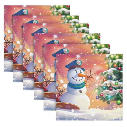 Servilletas de tela navideñas multicolor pack x6 miniatura 2