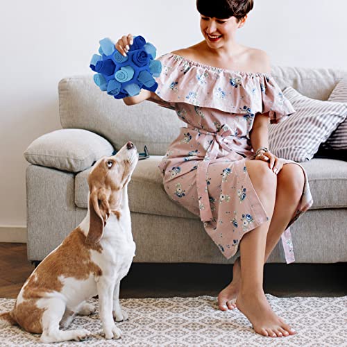 Larimuer Schnüffelball für Hunde, Schnüffelteppich Schnüffelspielzeug Interaktive Hundespielzeug tragbarer Haustier Snuffle Ball Toy für Kleine Mittelgroße Hunde Haustier (Blau)