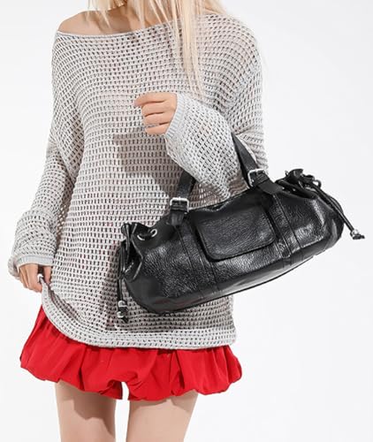 Women Slouchy Boston Bag Soft Pu Leather Crossbody Bags for Women Floppy Top Handle Satchel Underarm Shoulder Handbag 20253