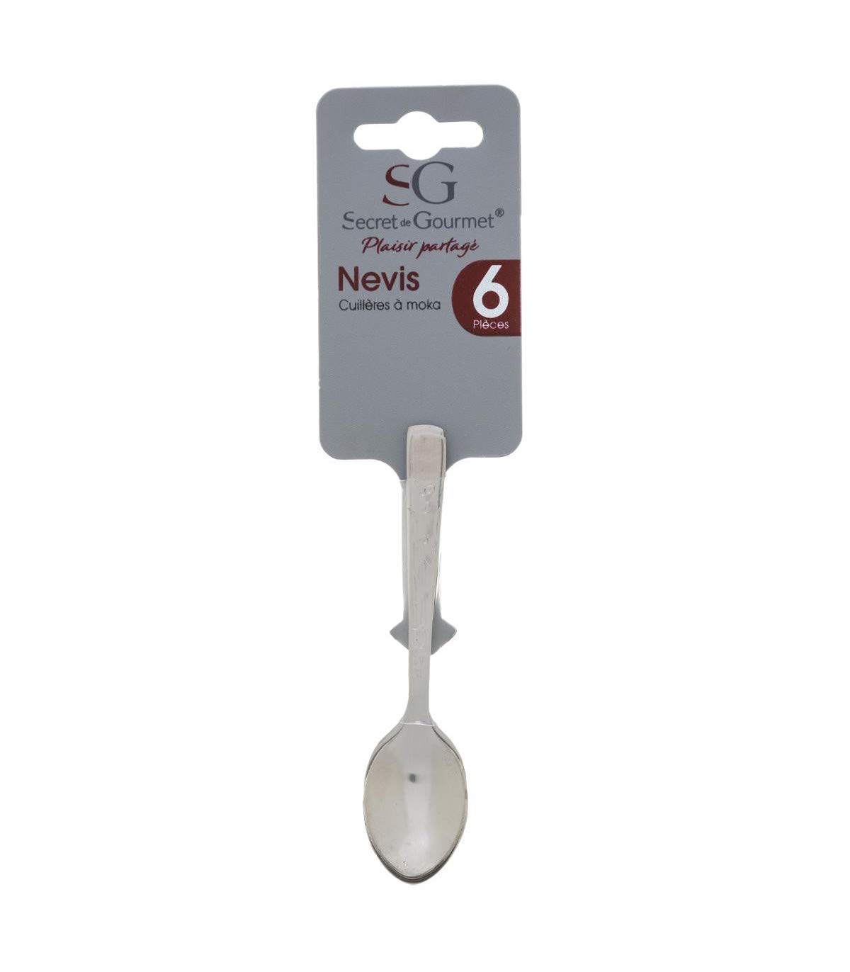 Salvinelli Drop Model Lot De 6 Cuillères à Moka En Acier