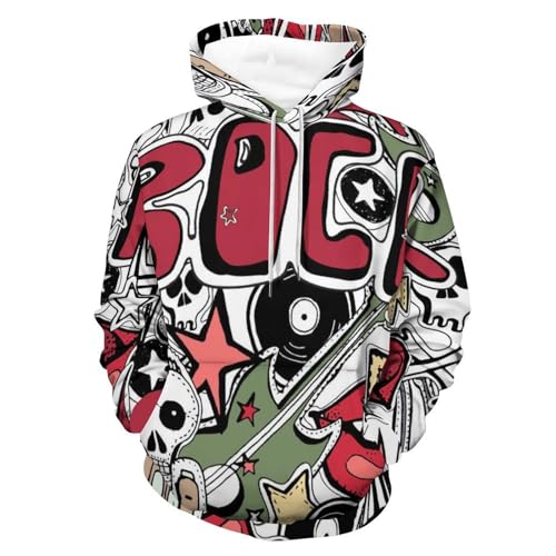 Sweat à capuche skull rock pull chaud unisexe qui ne se déforme pas