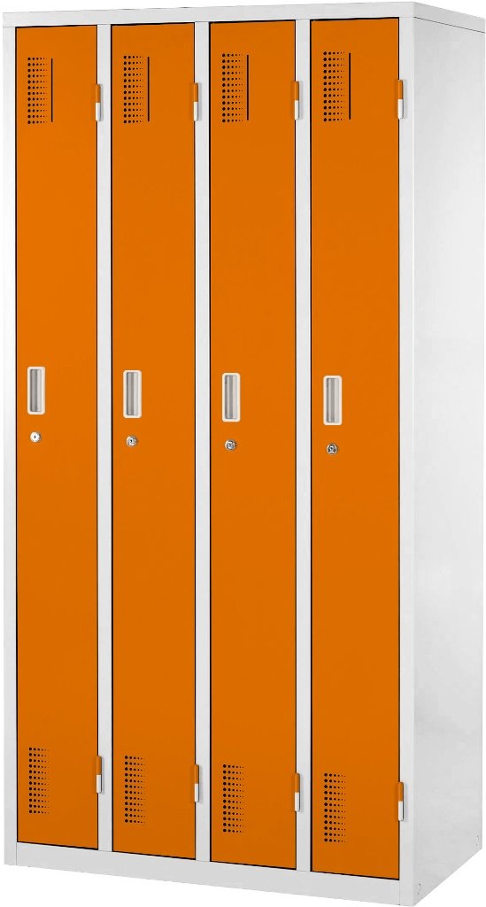 鍵付きオレンジロッカー Amazon.co.jp: 個人ロッカー・パーソナルロッカー 4人用 鍵付き 1列 4