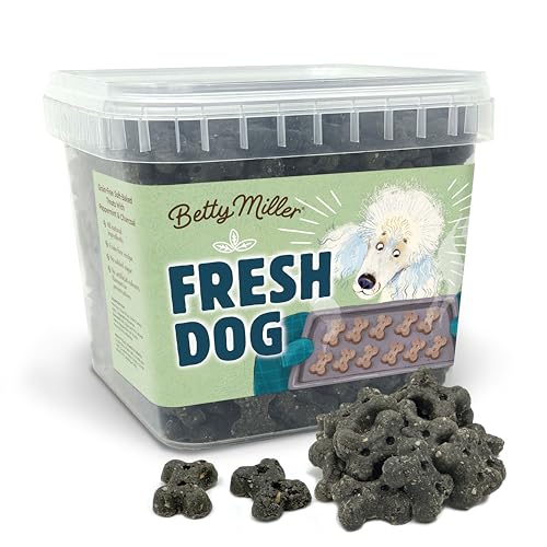 Betty Miller Dog Treats - Fresh Dog Breath & Digestion Support with Charcoal Peppermint & Yucca 500g - Soft Dog Treats For Small Dogs