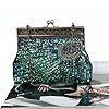 YYW Vintage Clutch Sequin Teal Peacock Unusual Antique Beaded Sequin Evening Handbag Women's Fashion Designer Elegant Purse (Peacock blue) #5