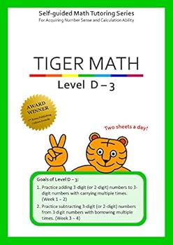 Paperback Tiger Math Level D - 3 for Grade 3 (Self-guided Math Tutoring Series - Elementary Math Workbook) Book