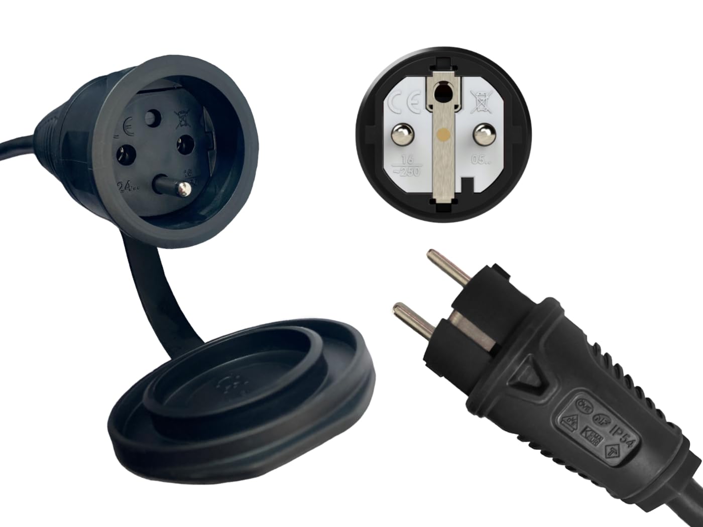 Hilark Cable Tech Rallonge en Caoutchouc de Chantier H07RN-F 3G1,5 30m