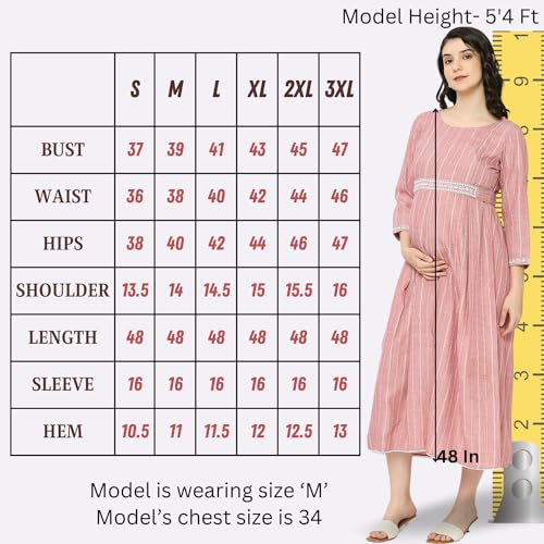 Image of DUMMY SHAPE Feeding Kurtis for Women Cotton | Fashionable Printed Green Maternity Kurta with Nursing Zippers for Pre & Post Partum (DS-MAT-P056-S)