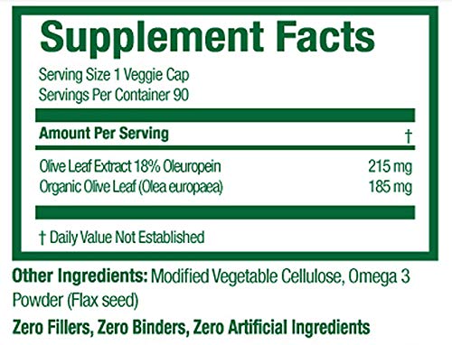 Gold Source Labs OL18 Organic Olive Leaf Extract Capsules - Pure Organic Olive Leaf Plus Standardized Oleuropein Extract, 90 Vegetarian Caps thumb #4