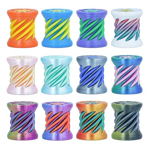 12Pcs Mini Spiral Cone Fidget Toy, 3D Printed, Cylinder