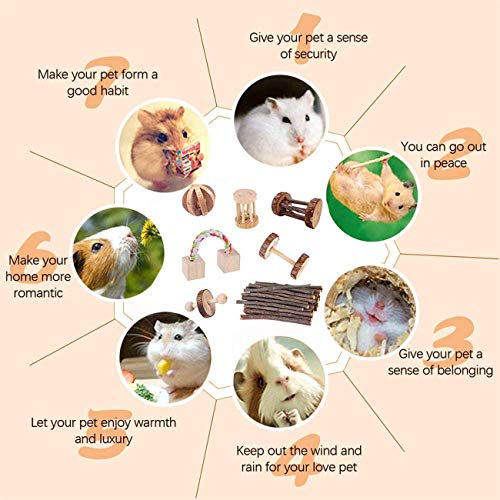 Ashley GAO Bunny Chew Speelgoed Set van 7 stks Natuurlijke Hout Speelgoed voor Chinchilla Hamster Papegaai Konijn… - Image 6
