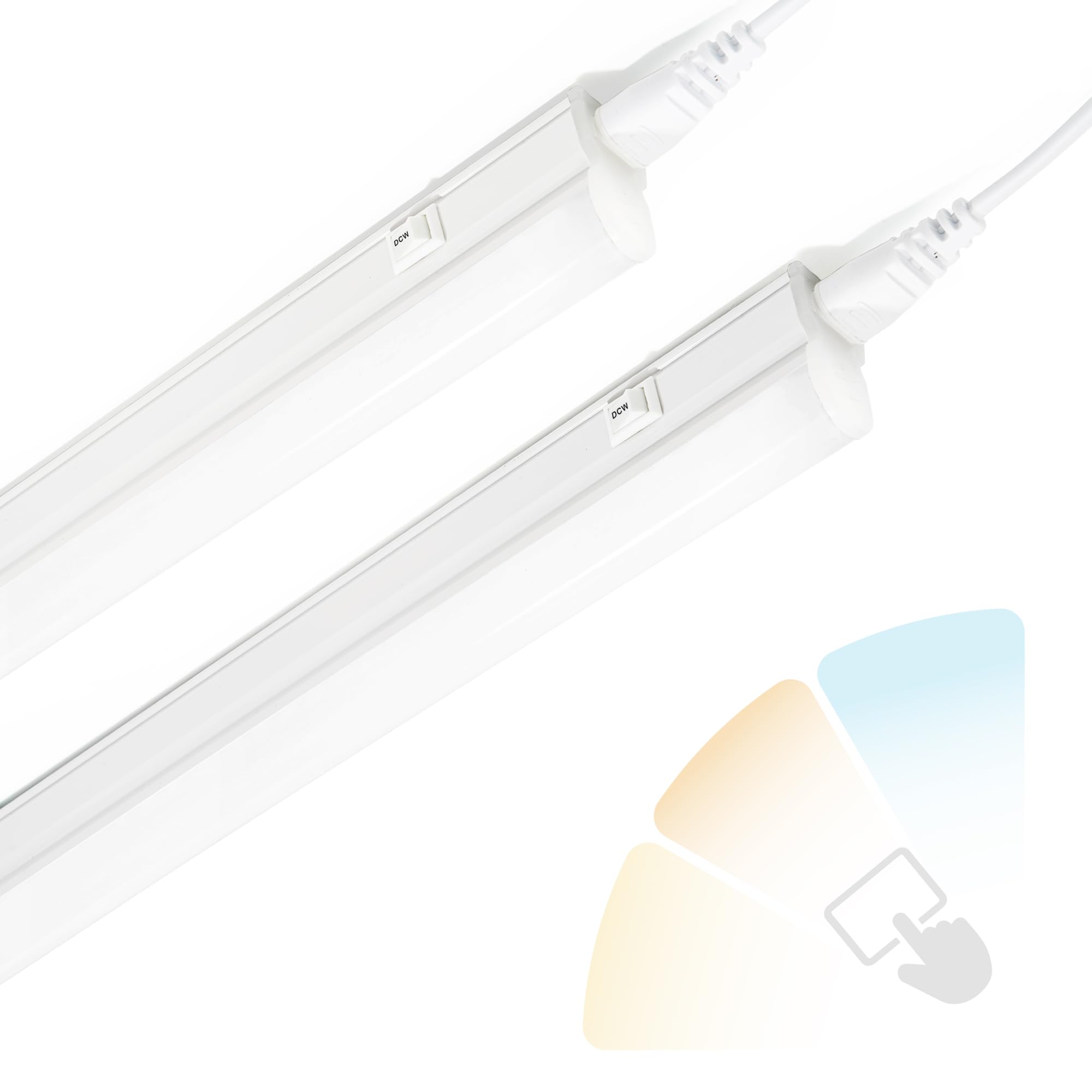 2-Pack LED Garage Lighting 4ft 18W, Linkable Batten Light with 3CCT & Hardwire, PC Integrated Insulation Housing, Seamless T5 LED Strip Light for Garage Warehouse Loft Shed Office, No Plug, No Switch — image 1
