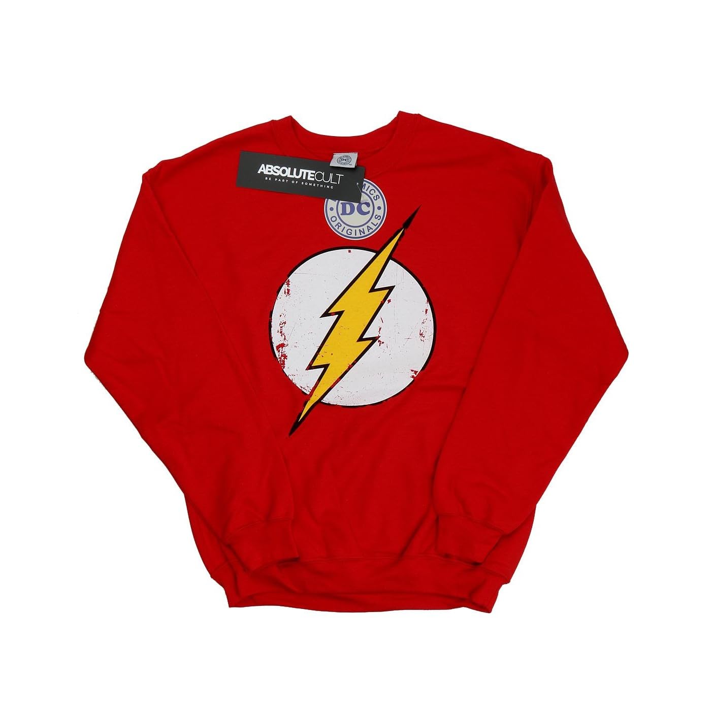 DC Comics Girls Flash Distressed Logo Sweatshirt 5-6 Years Red
