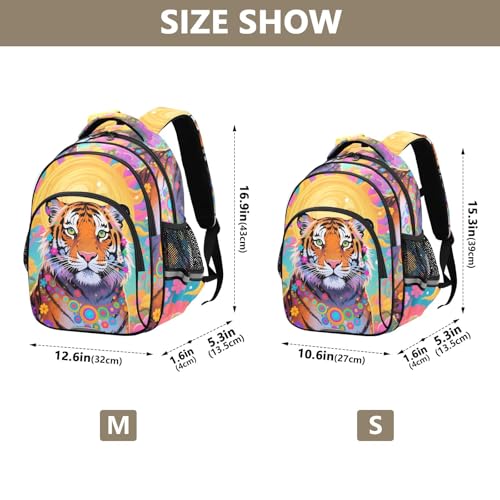 Boho Big Cat Sun Kids Backpack for Primary School Boys Girls Daypack Elementary Bookbag Travel Backpacks3