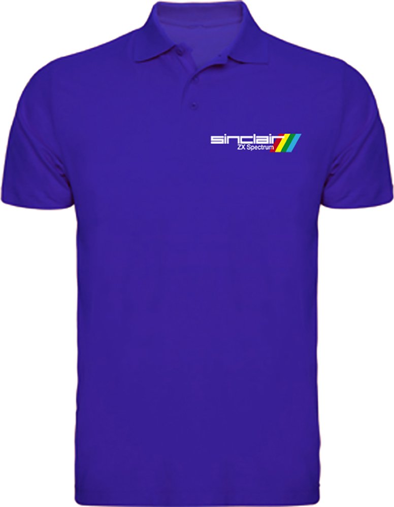 Polo Sinclair ZX Spectrum EGB ochenteras 80´s Retro (L, Azulón)