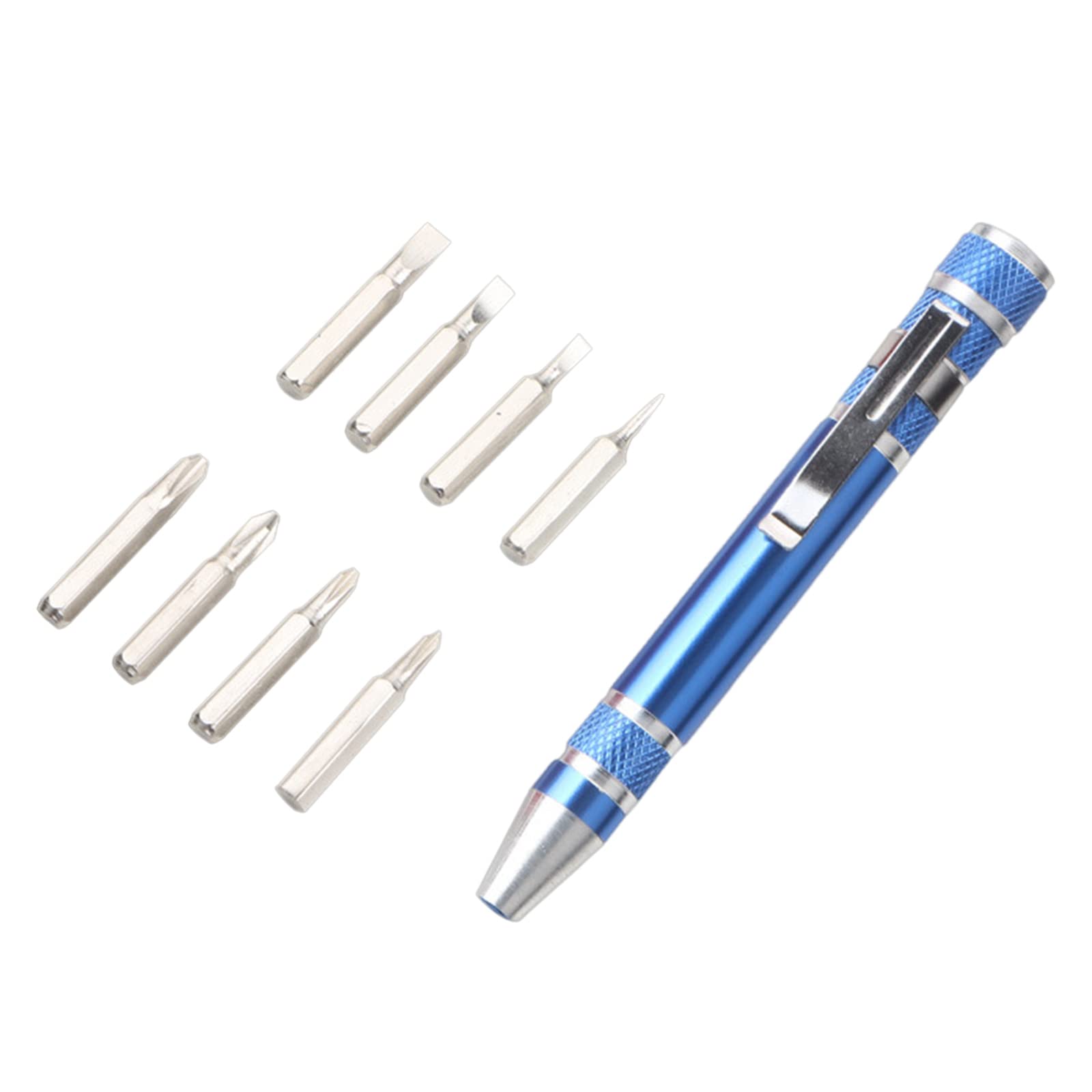 Multifunctional 8 in 1 Screwdriver Pen Shape Magnetic Screwdriver Slotted for Cross Easy Change Screwdriver Bits Mini 8 in 1 Pocket Screwdriver Portable Magnetic Screwdriver Slotted Screwdriver