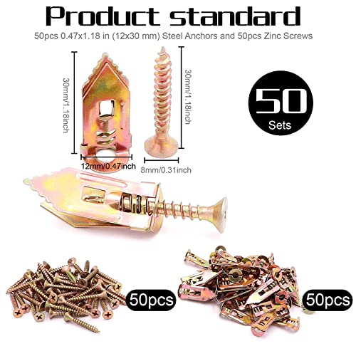 image for Snokay Metal Self-Drilling Anchor Kit for Plasterboard Fixings | 100Pc