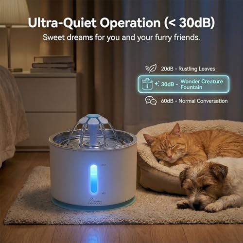 Fuente de agua automática para gatos 2.4L con tapa acero miniatura 6