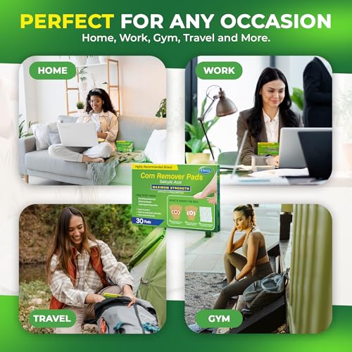 image for Ulensy Corn Remover Pads for Feet Toes: 30 Pack 40% Salicylic Acid Ext