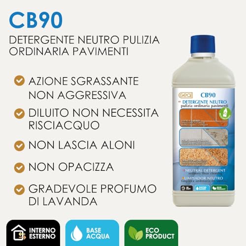 Geal CB90. Detergente Concentrato Neutro Per Cotto, Pietra, Marmo, Graniglie E Ricomposti. 5 Litri - 4
