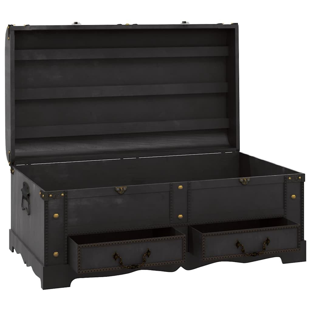 Fengshui Baúl de almacenaje grande de madera, color negro