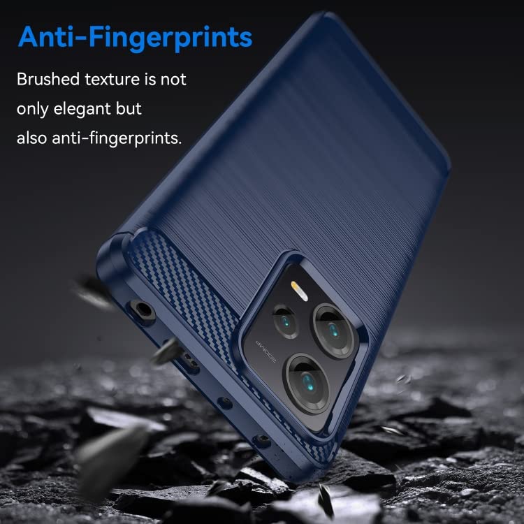 Image of NPRC Hybrid Ultra Slim Protective Case TPU Non-Slip Carbon Fiber Texture Shockproof Case Cover for Redmi Note 11T - Blue