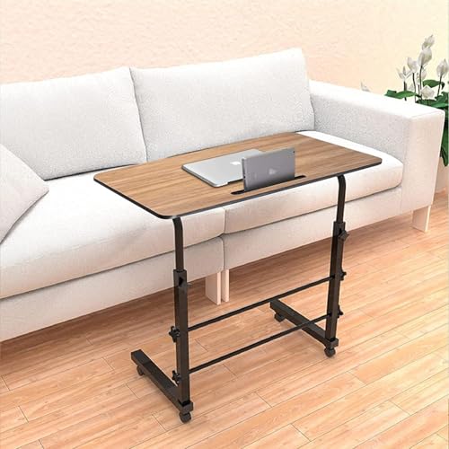Image of Multi-Purpose Sofa Side Height-Adjustable Laptop Table with Docking for Tablet, Study Table, Portable, Ideal for Work from Home, DIY Table, Easy to Assemble (DH-Wooden Black)