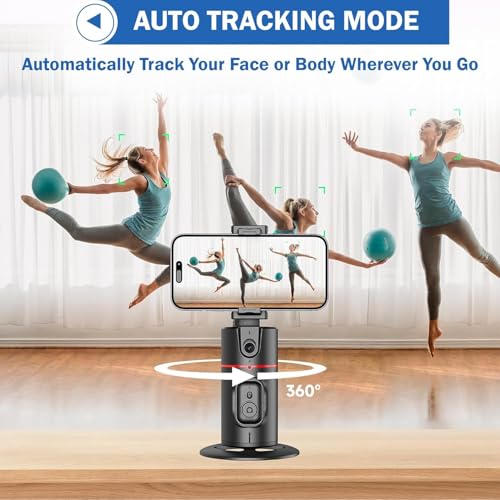Image of Kratos K13 Ai Powered Auto Face Tracking Tripod,360 Rotation Mobile Holder for Smart Video Shoot with Remote,No App Needed,Gimbal Stabilizer with Gesture Control for Video Recording