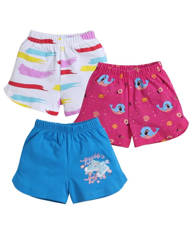 BUMZEEGirls Cotton Shorts Pack of 3