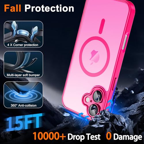 Image of Magnetic for iPhone 17 Case with Privacy Screen Protector, Hot Pink