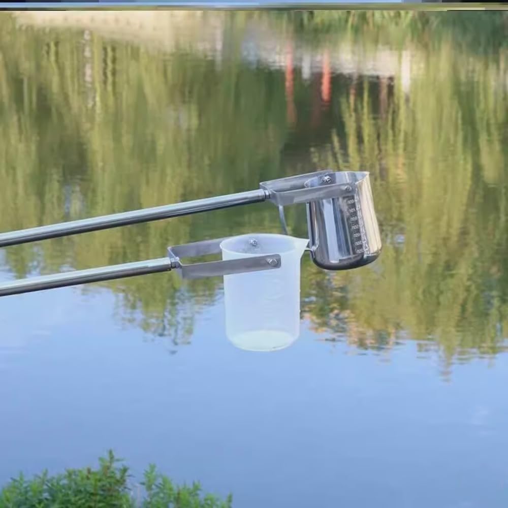 Campionatore d'acqua telescopico regolabile, in acciaio inossidabile 304 e plastica per uso alimentare, 1000 ml, si estende da 2 a 7 m per campionamento ambientale, industriale e di acque reflue